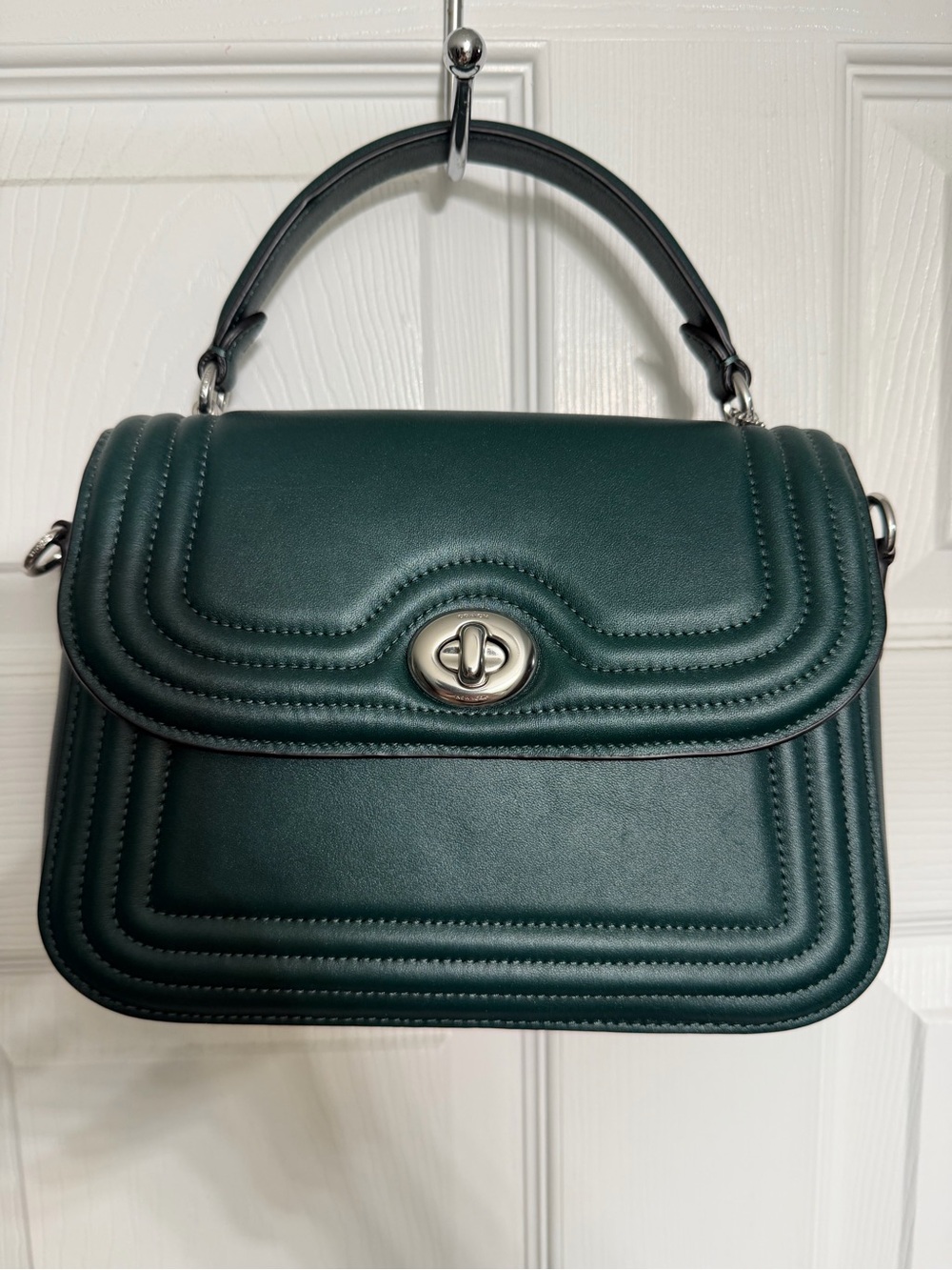 Dark teal/Green Structured Top-Handle Women's Bag